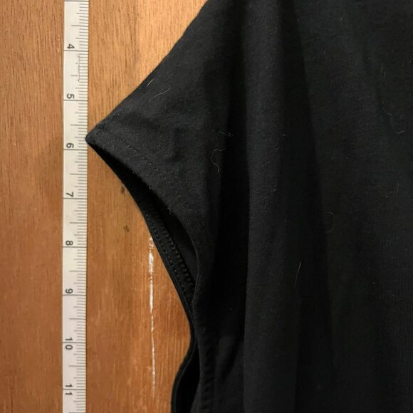 🐻Size 2X - Ava-Viv - Black Short Sleeve Knit Pullover w/Twisted Front - Picture 3 of 6